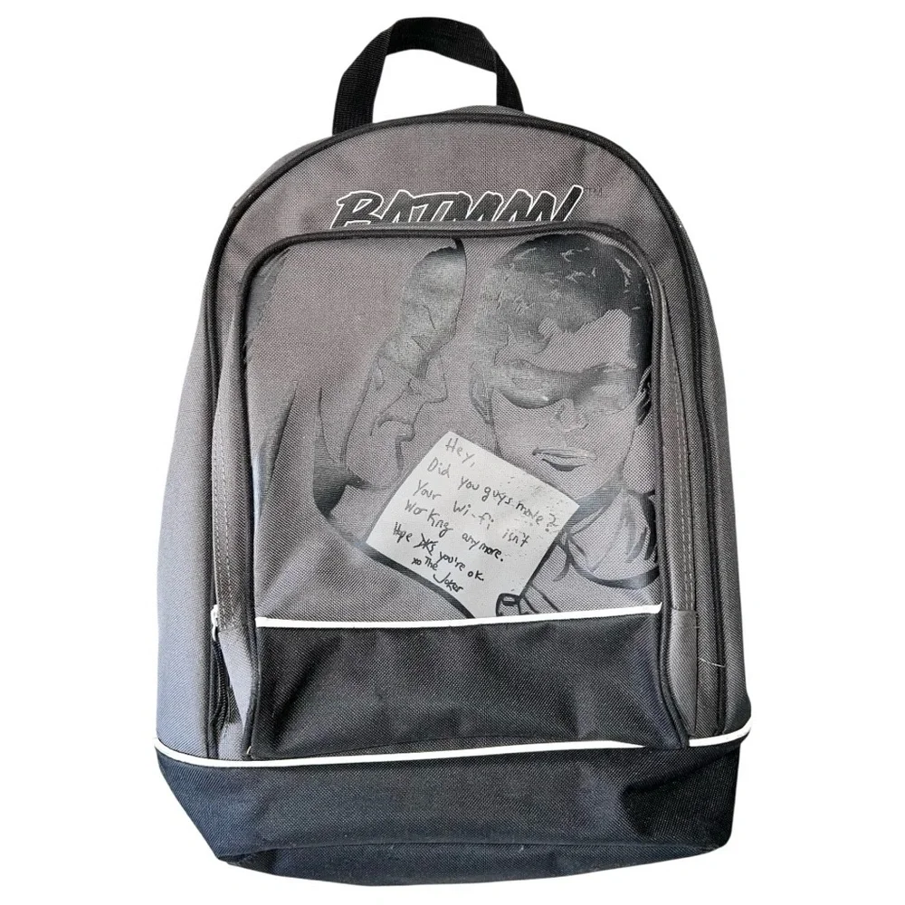 Six Flags Batman Backpack Black Grey Kids